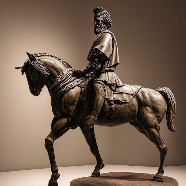 Hyperrealistic Sculpture of Marcus Aurelius on Horse