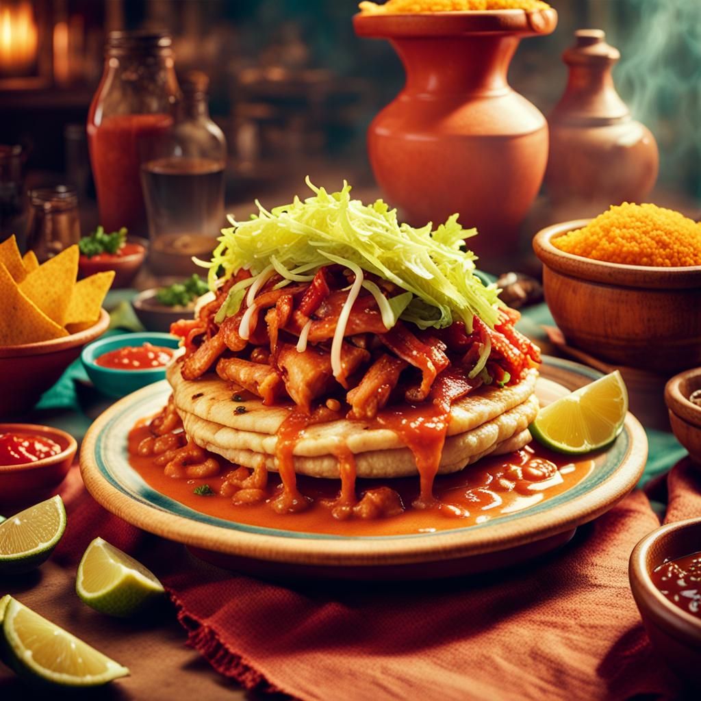 Magical Mexican Cuisine: A Cinematic Film Still