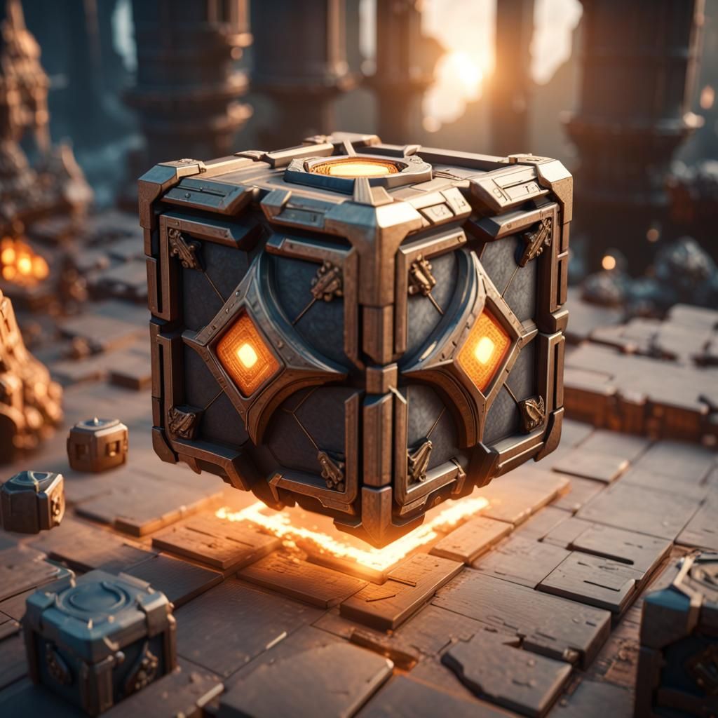 Detailed Hero's Cube in 3D Game Style