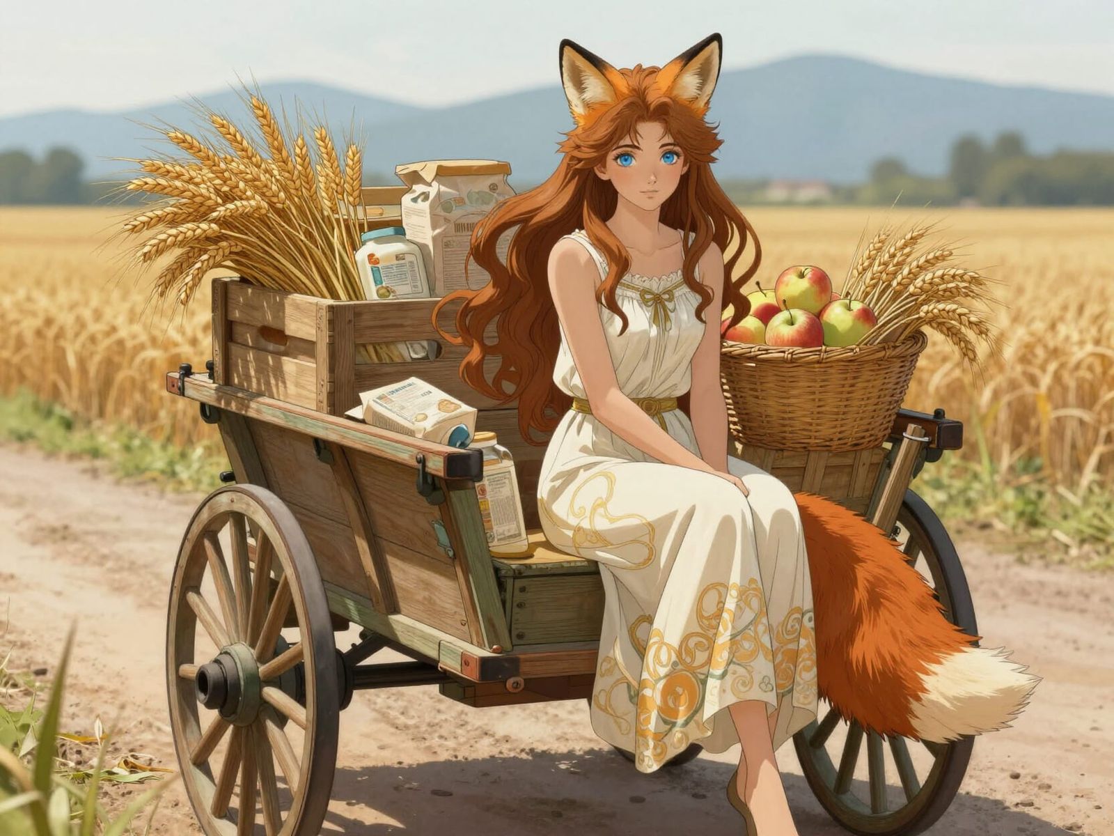 Fox Goddess of Harvest in Manga Style