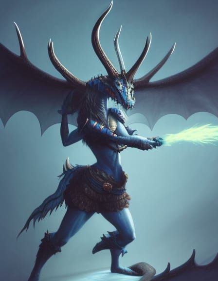 Dragonborn Martial Artist in Dark Fantasy Style