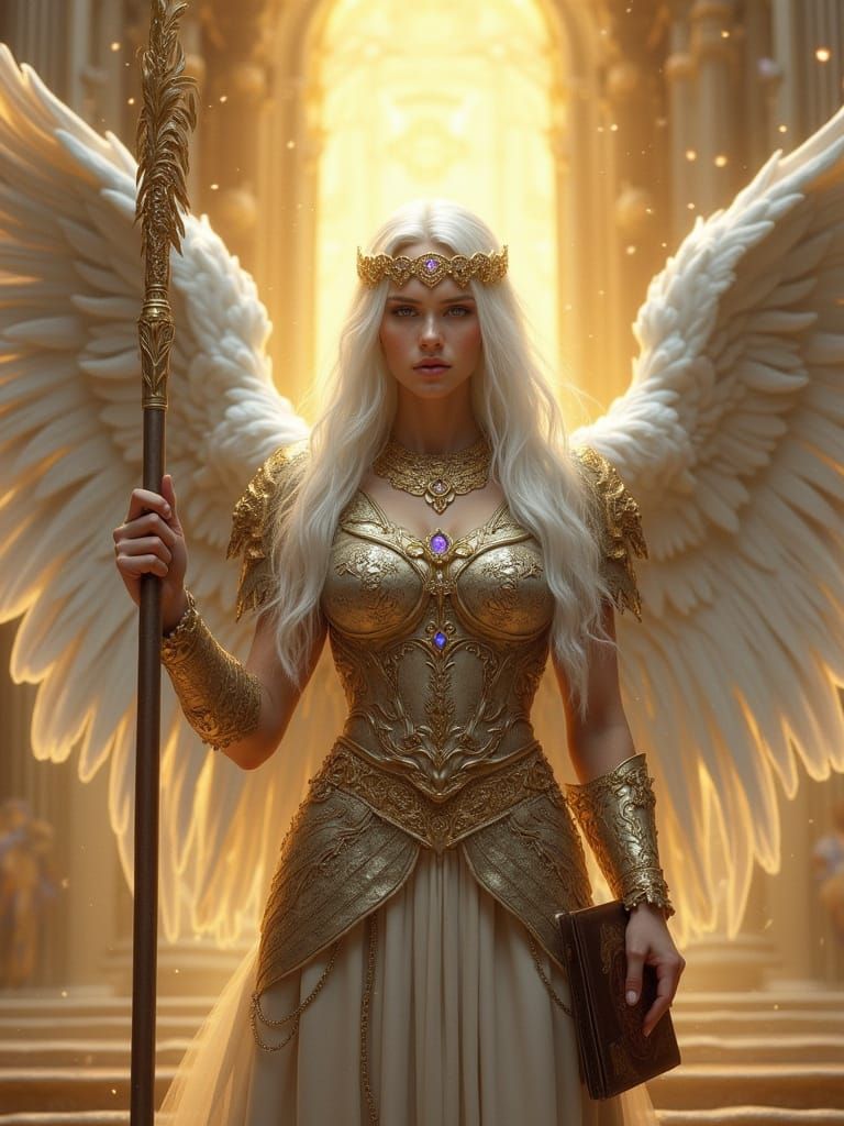 Celestial Valkyrie Queen in Golden Armor