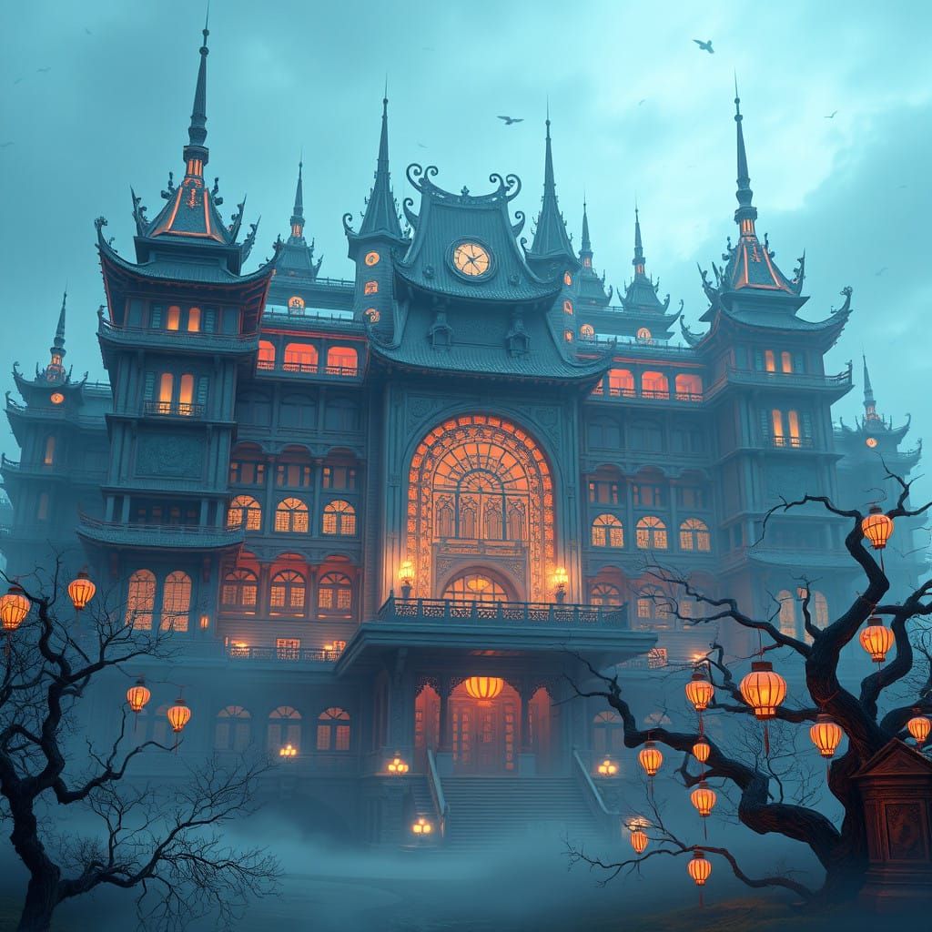 Ethereal Chinese Mental Hospital in Futuristic Mysticism