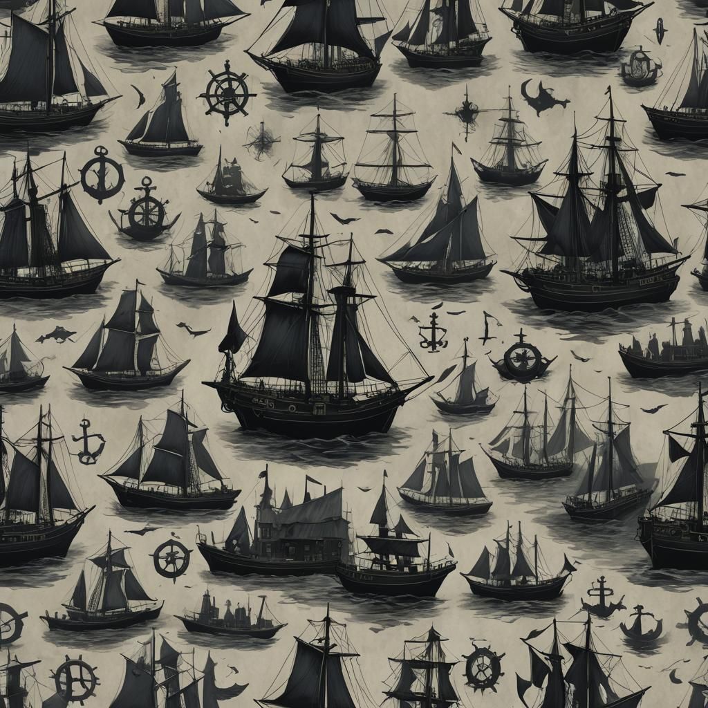 Sinister Gothic Nautical Scene in New England