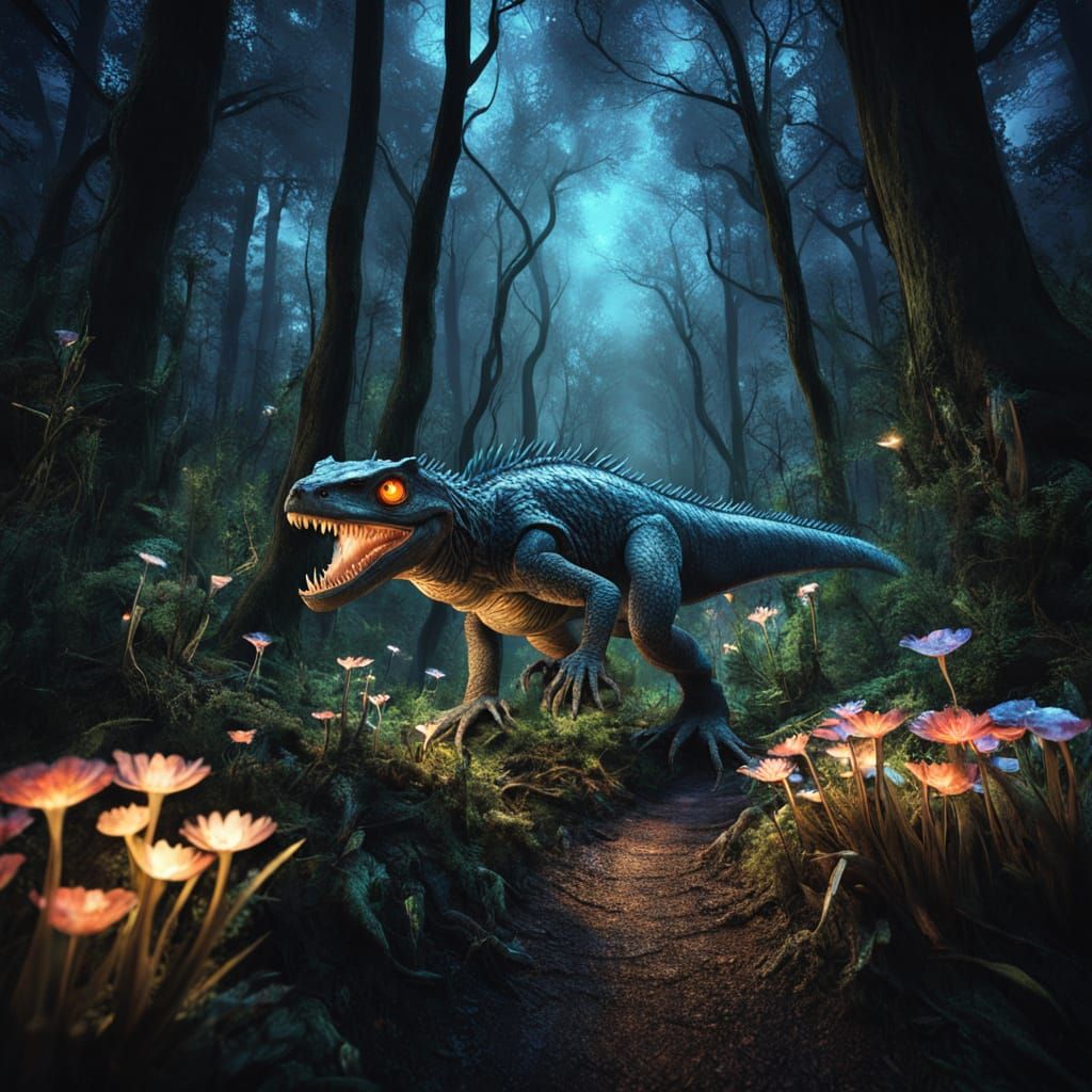 Glowing Forest Lurker in Enchanted Woods