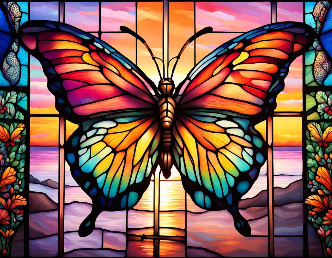 Butterfly Stained Glass Window