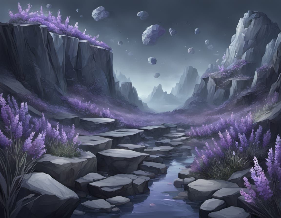 Surreal Arithmetic Painting with Lavender Hues