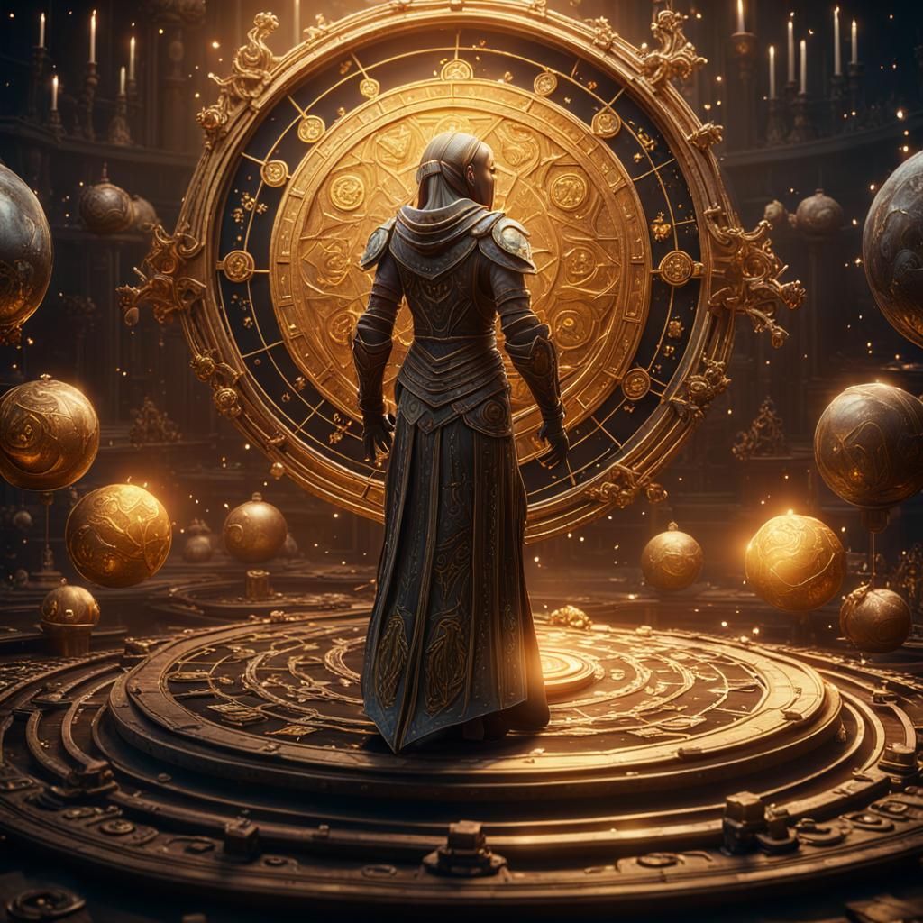 Virgo Zodiac Alchemical Background in 3D Style