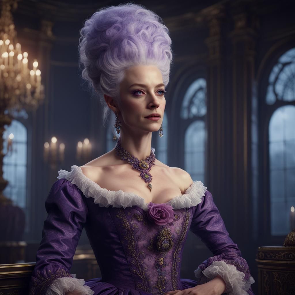 Marie Antoinette Portrait with Purple Hair