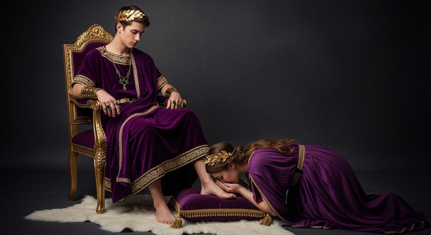 Regal Roman Emperor Receives Homage: Baroque Style