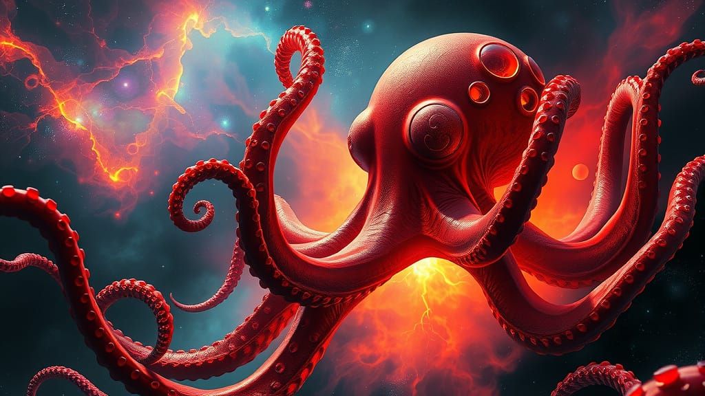 Octopus Nebula in Cosmic Horror Style