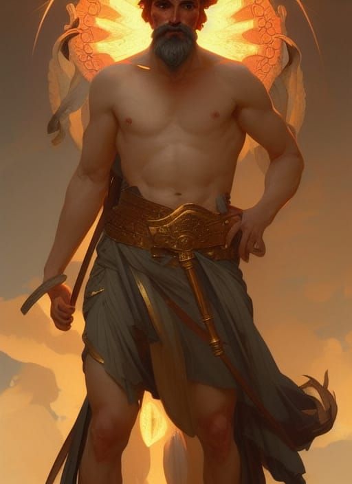 Hephaistos: God of Fire and Volcanoes in Hyperdetailed Art