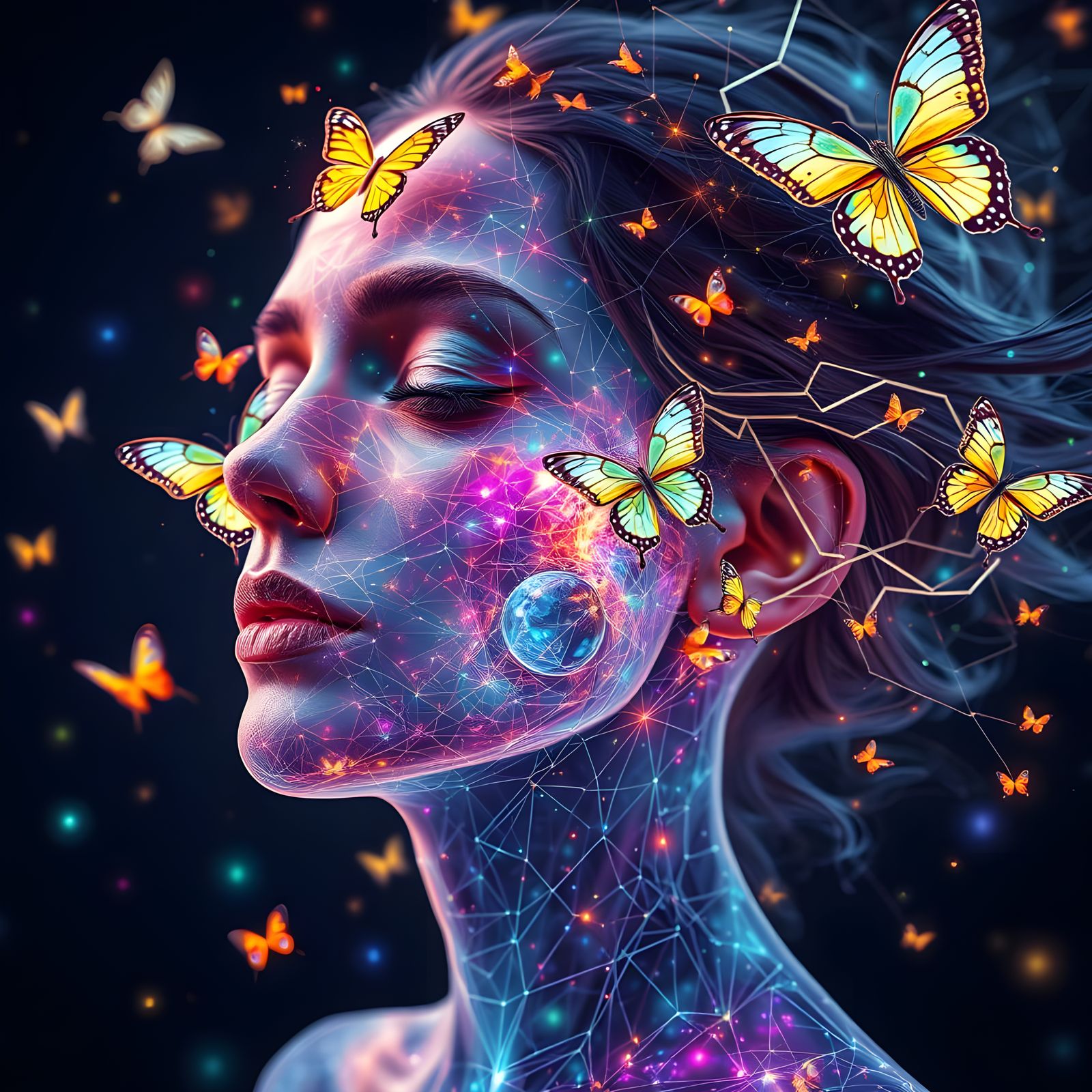 Quantum Goddess Unfolds into Celestial Realities