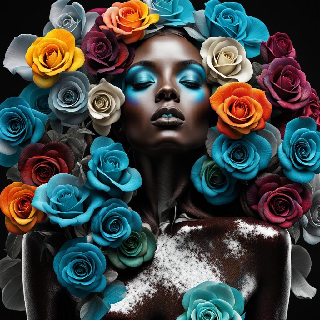 Cyberpunk Gothic Woman Smoking at Night