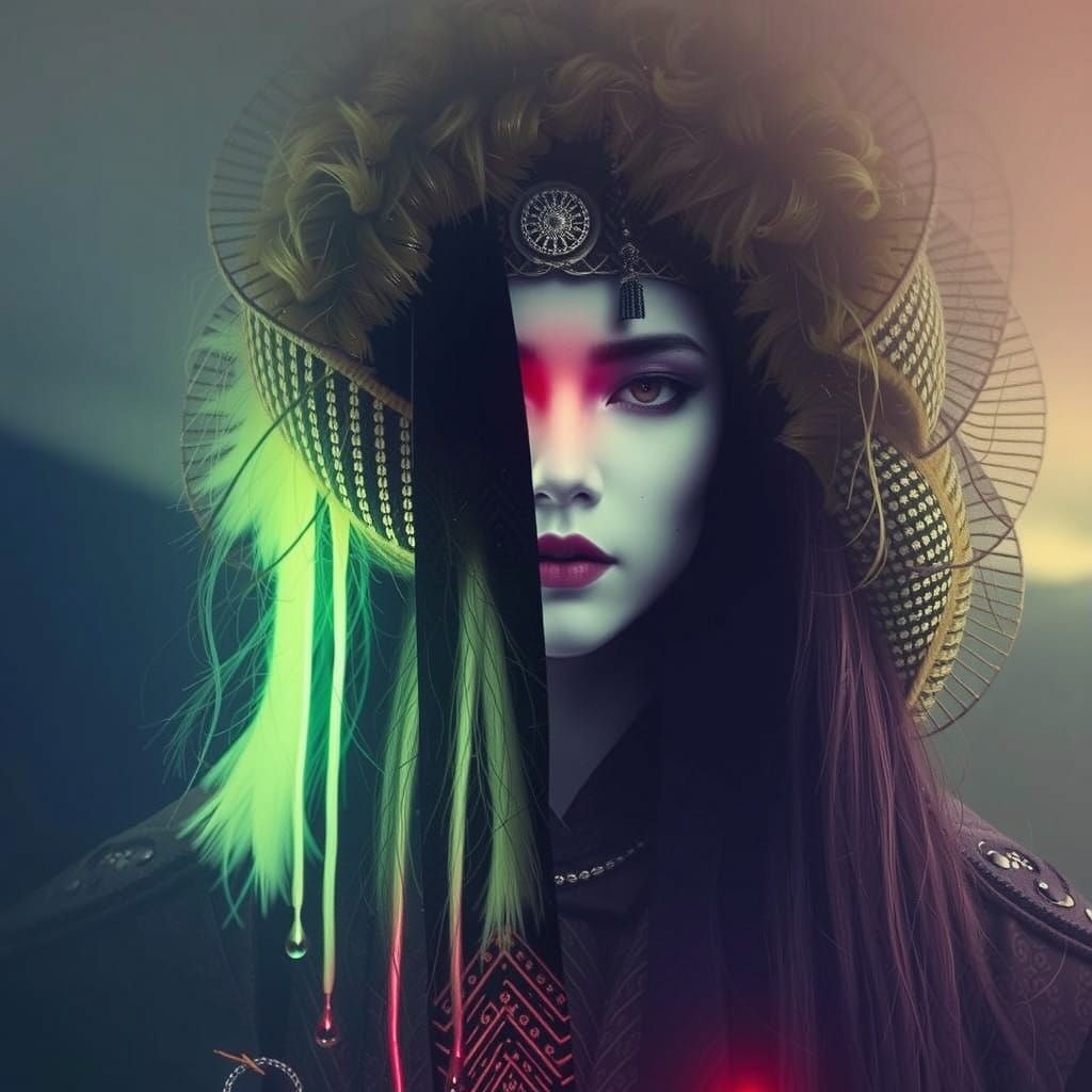 Kabuki Dryad Figure in Traditional Japanese Theater