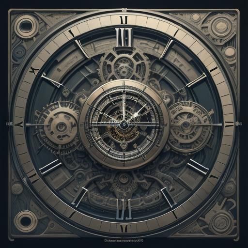 Exploded Time Traveler's Pocket Watch: Comic Book Art