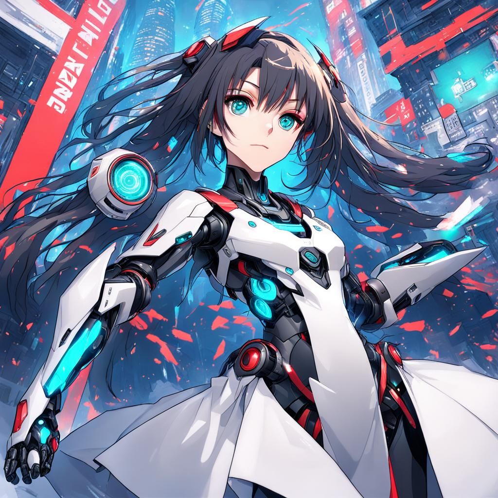 Anime Robotic Girl: Beautiful AI-Generated Art