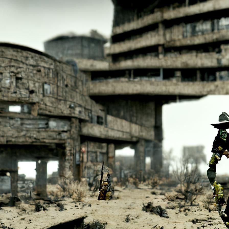 NCR Ranger in a Post-Apocalyptic Wasteland