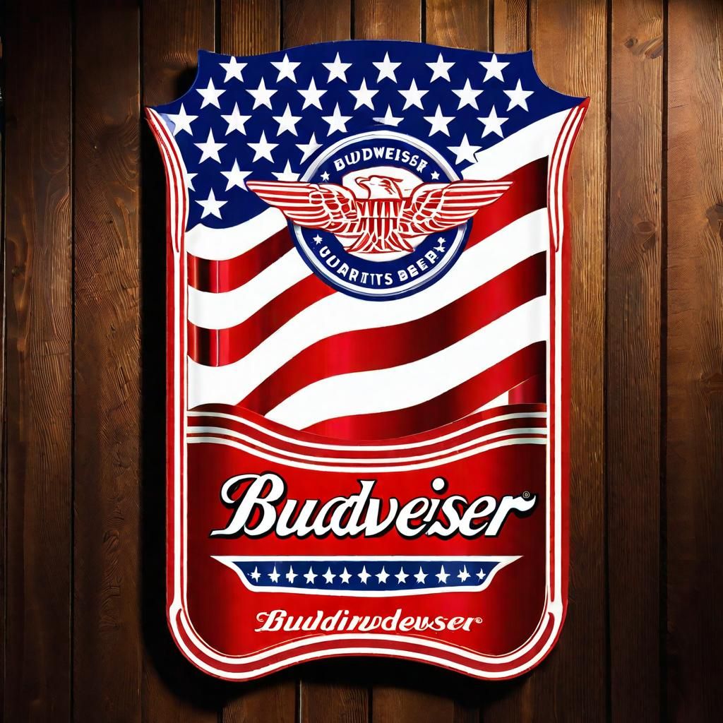 Patriotic Budweiser American Flag Logo Rendering