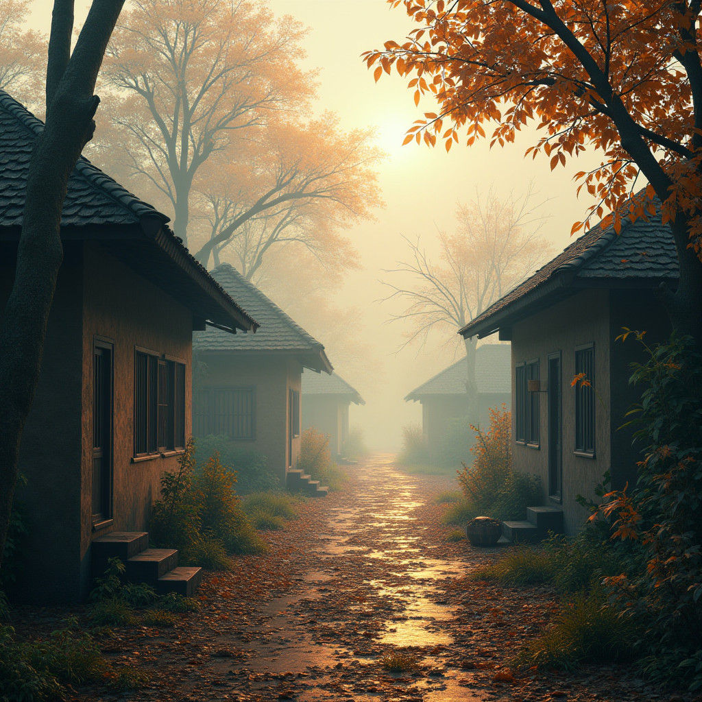 Bangladesh Village: Serene Winter Morning in Golden Light