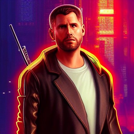 Saint Augustine Portrait in Cyberpunk 2099 Style