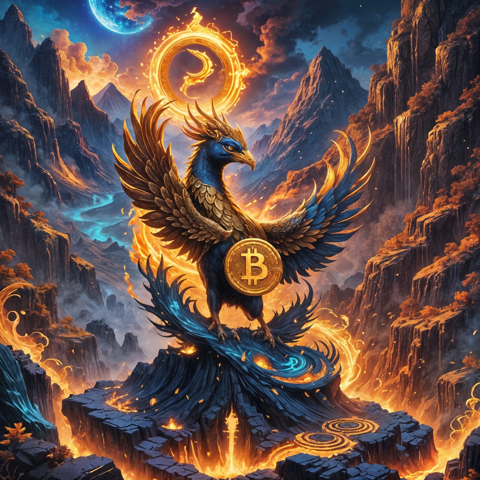 Bitcoin Prepares for Bull Run: Detailed Fantasy Art