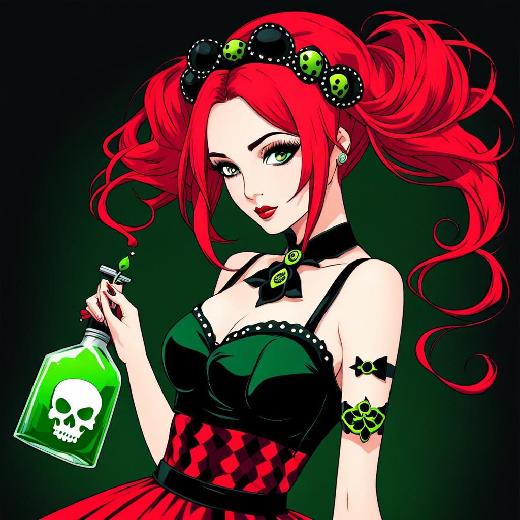 Stylized Portrait of a Poison Girl