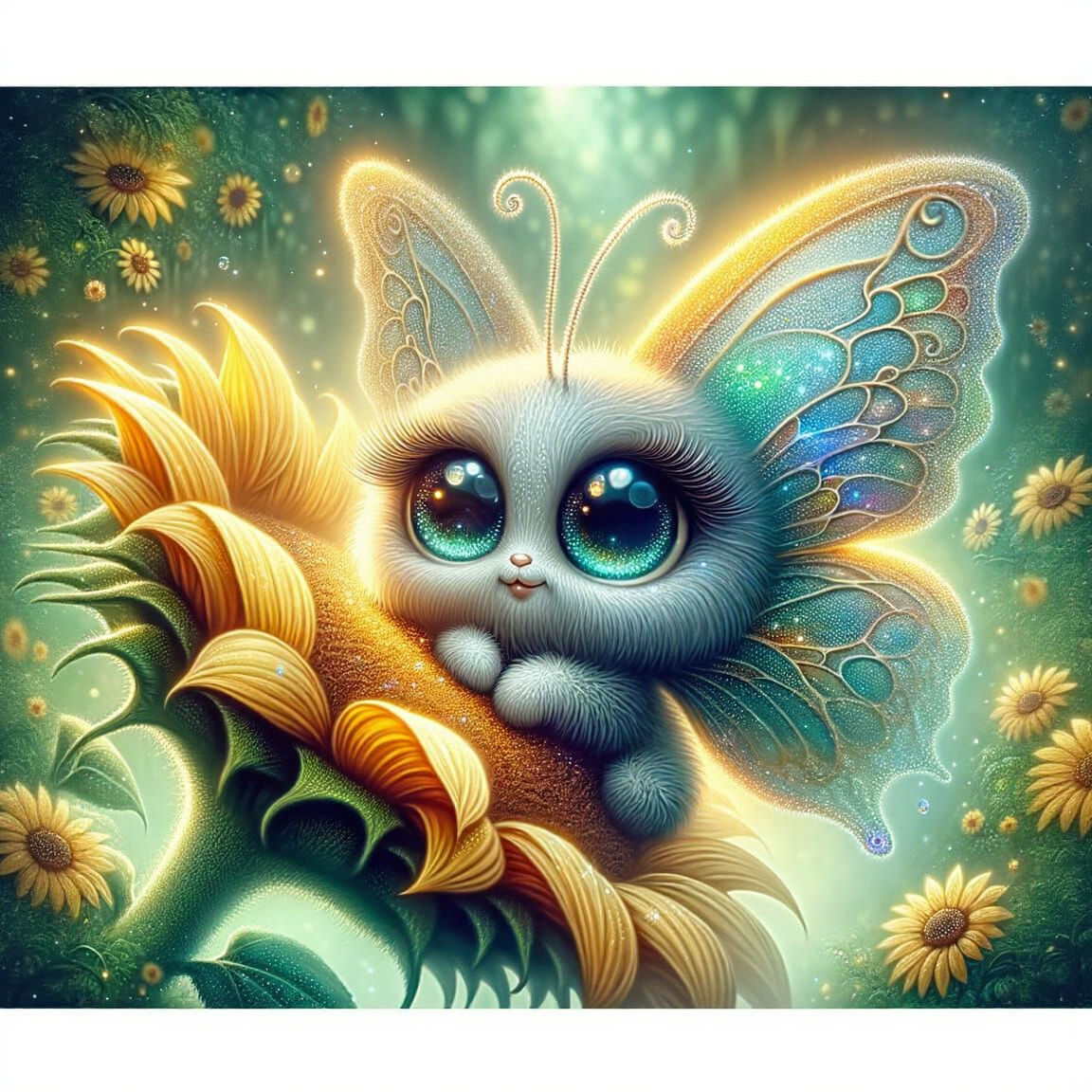 Magical Butterfly in Misty Garden: Hyperrealistic Illustrati...