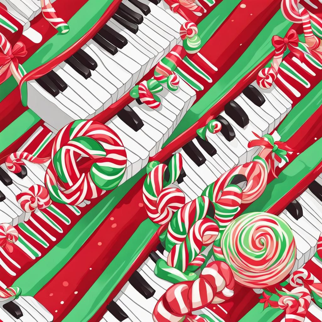 Candy Cane Piano in Festive Colors