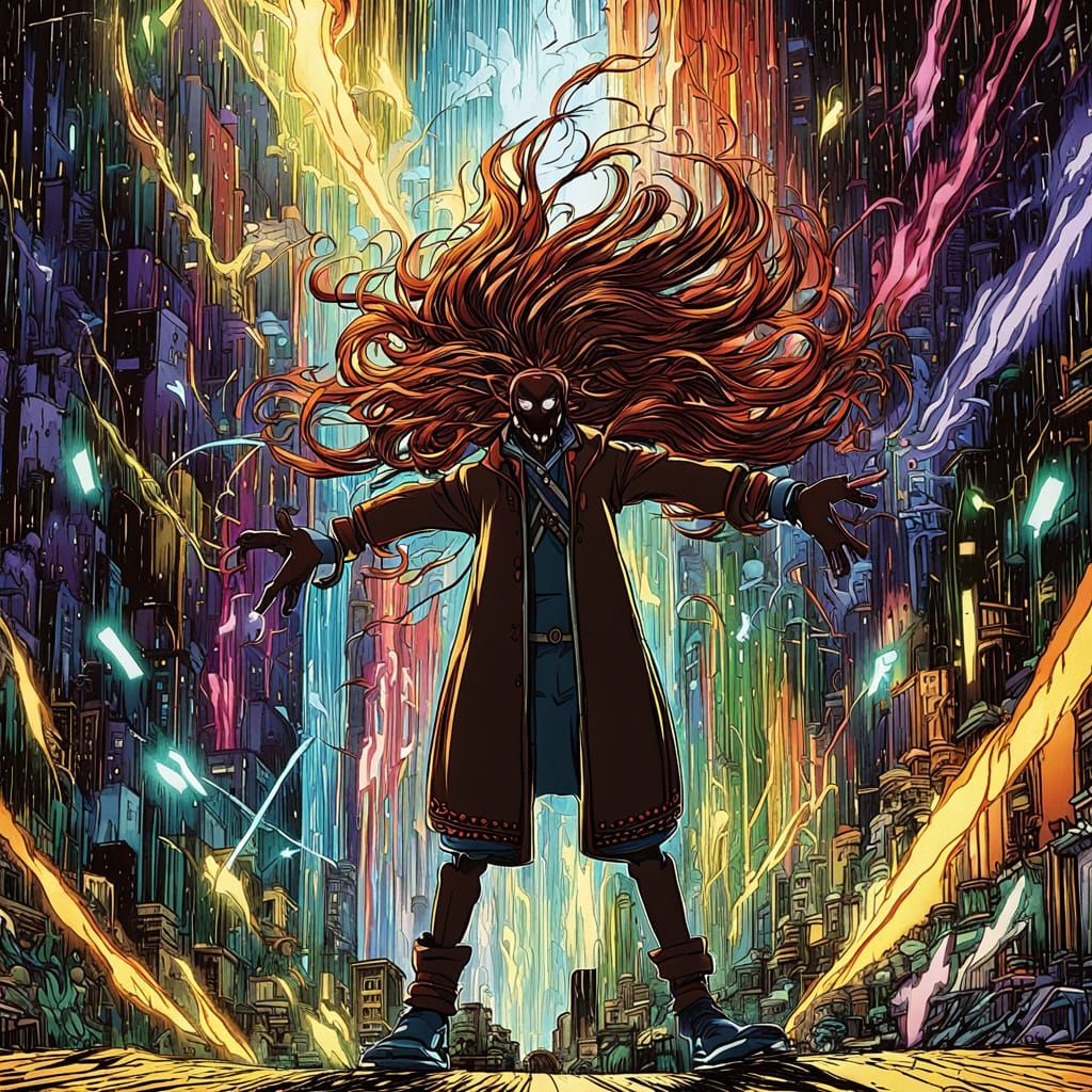 Anime Woman's Rage Magic Attack, Ghibli Style