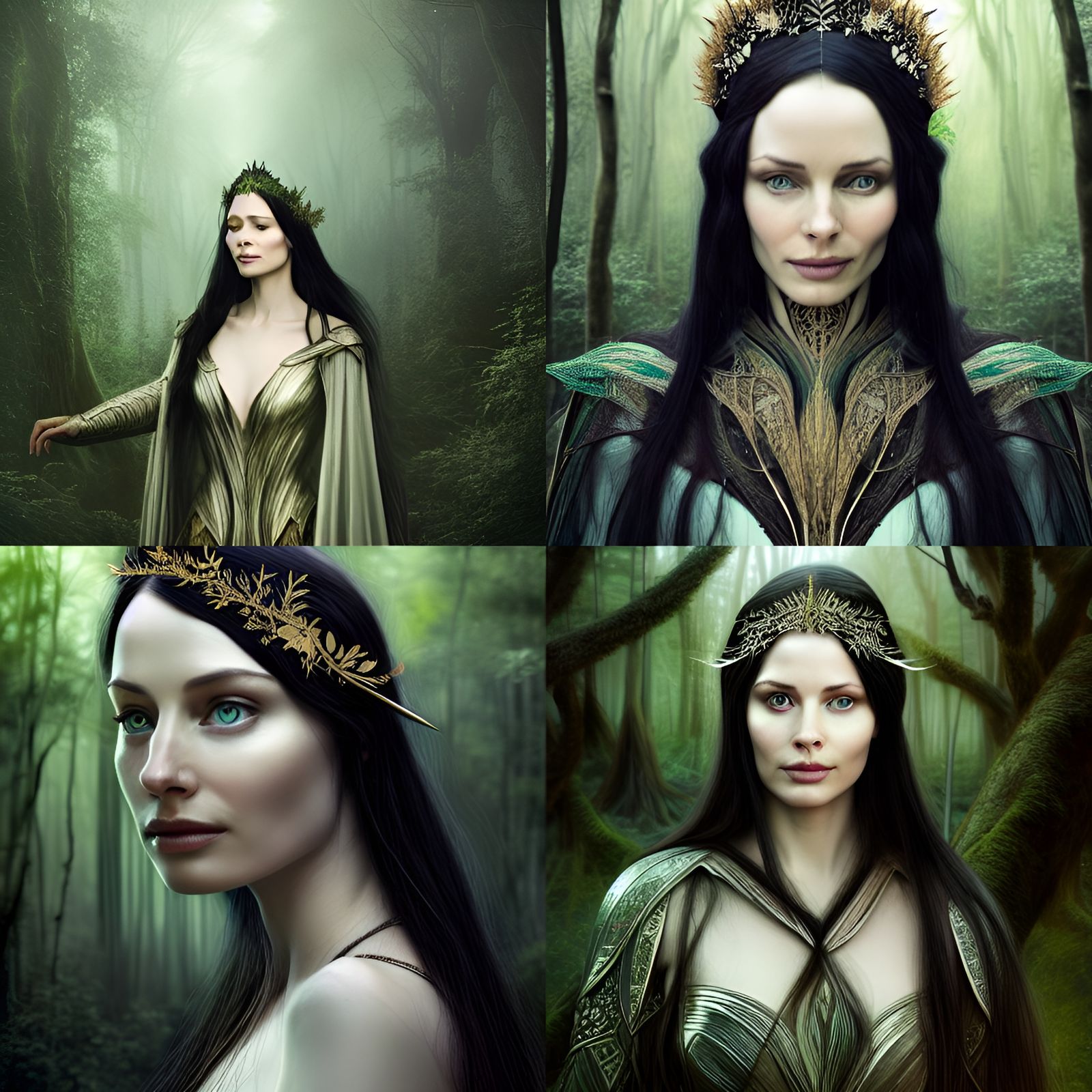 Arwen in Forest: Hyperrealistic Digital Art