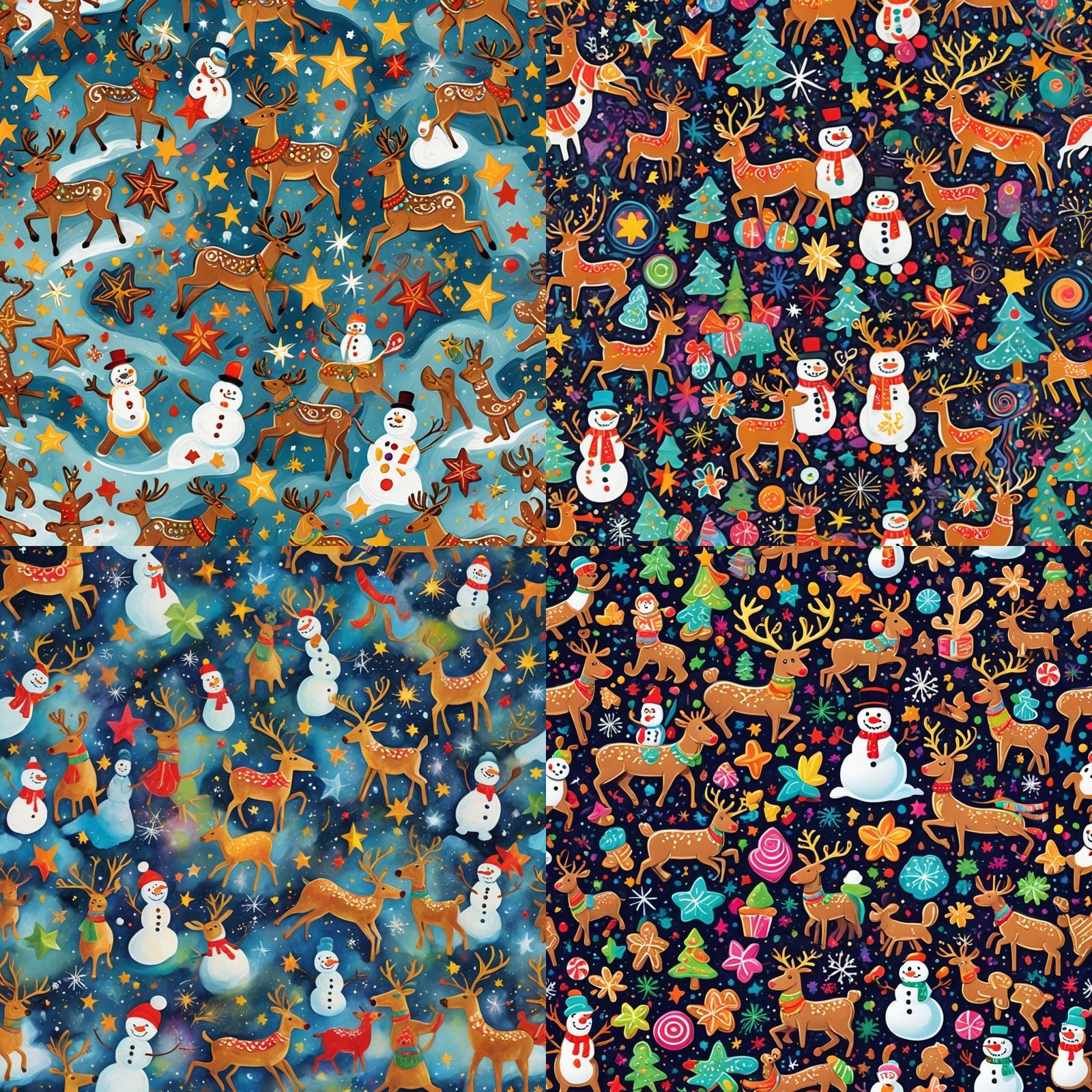 Neon Winter Festival: Cheerful Christmas Pattern