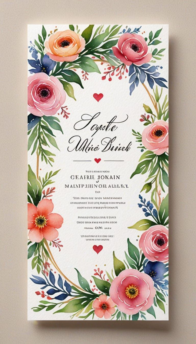 Dreamy Watercolor Invitation in Vibrant Spring Florals