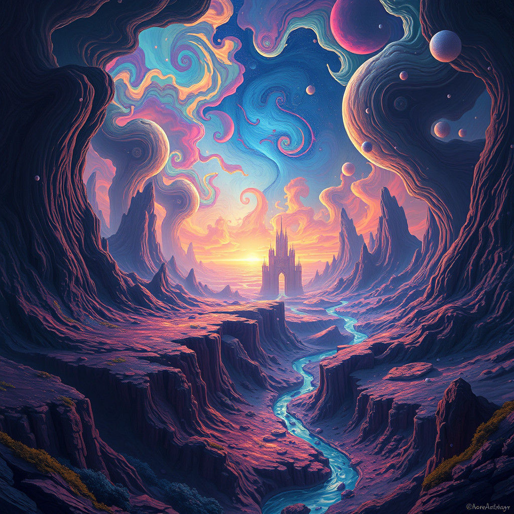 Mystical Landscape in a Surreal Style