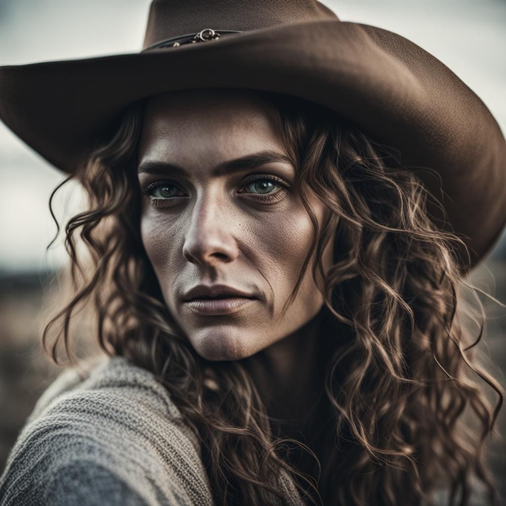 Cowgirl Portrait in Style of Lee Jeffries