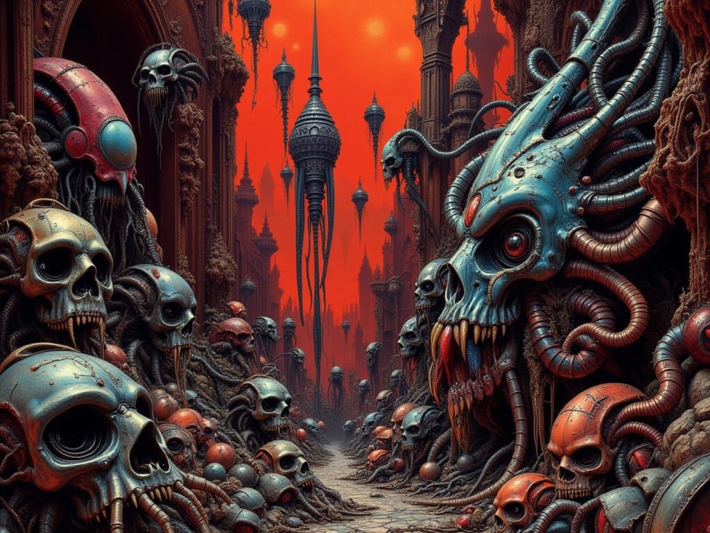 Alien Hive Incubators In Hyperrealistic Concept Art Style