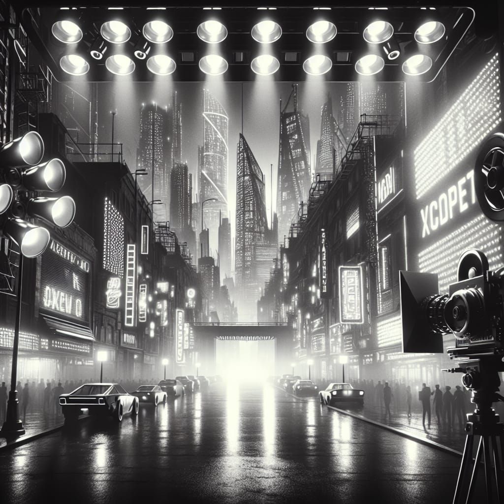 Cyberpunk London: A Cinematic Black and White Vision