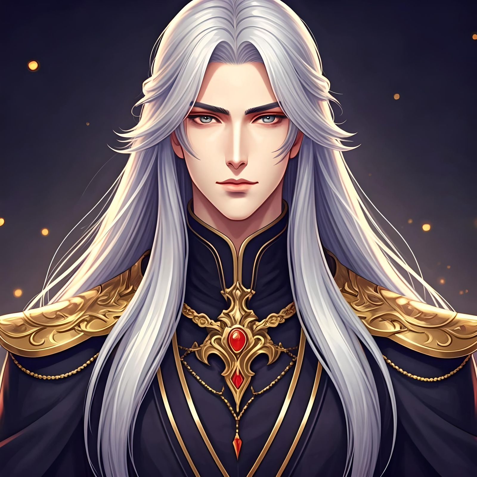 Ethereal Anime Character with Silver Hair