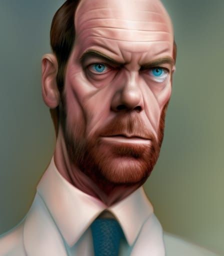 Contemptuous Character Portrait in Vivid Digital Art