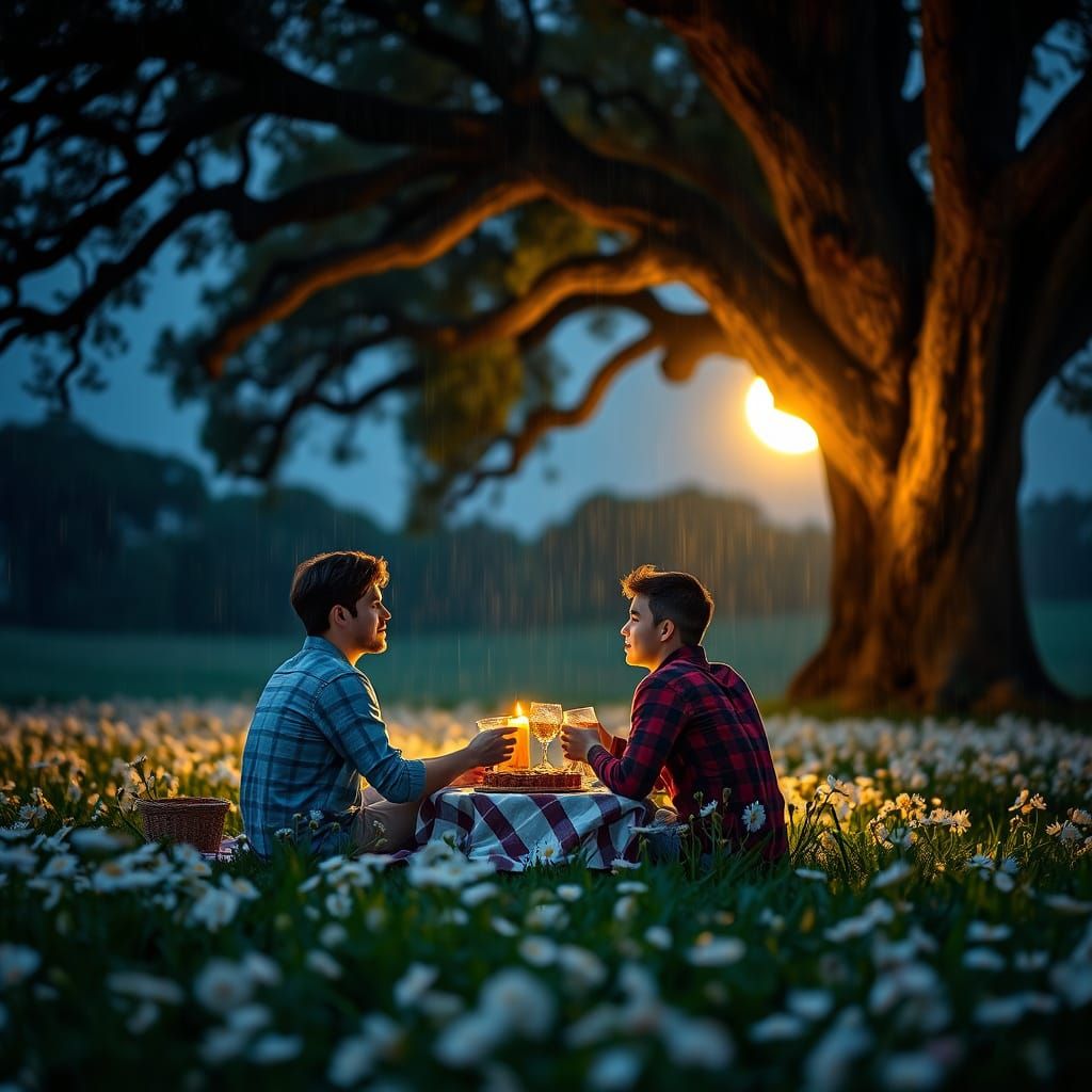 Moonlit Picnic in the Rain: Professional Photography