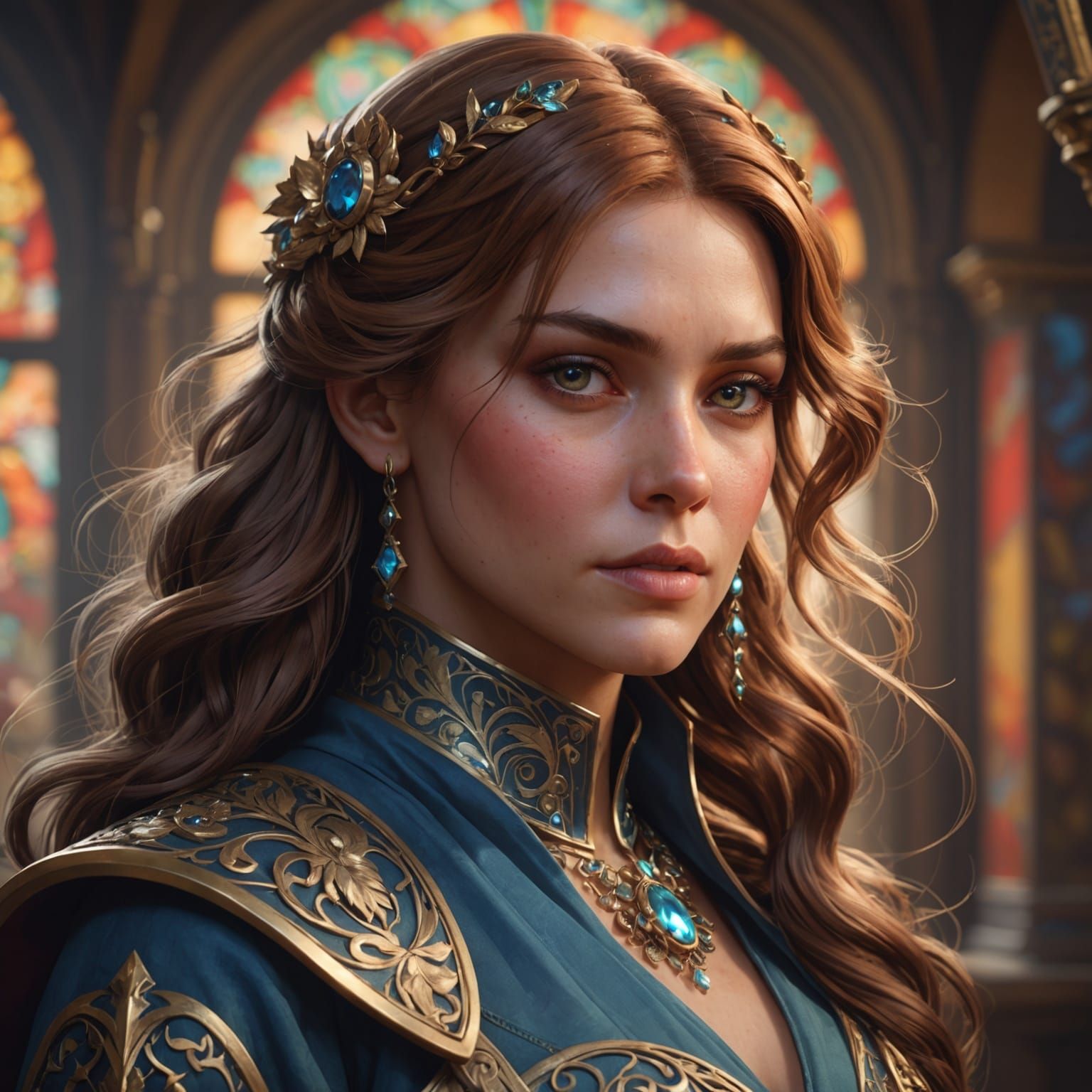 Eda Clawthorne Portrait in Art Nouveau Style