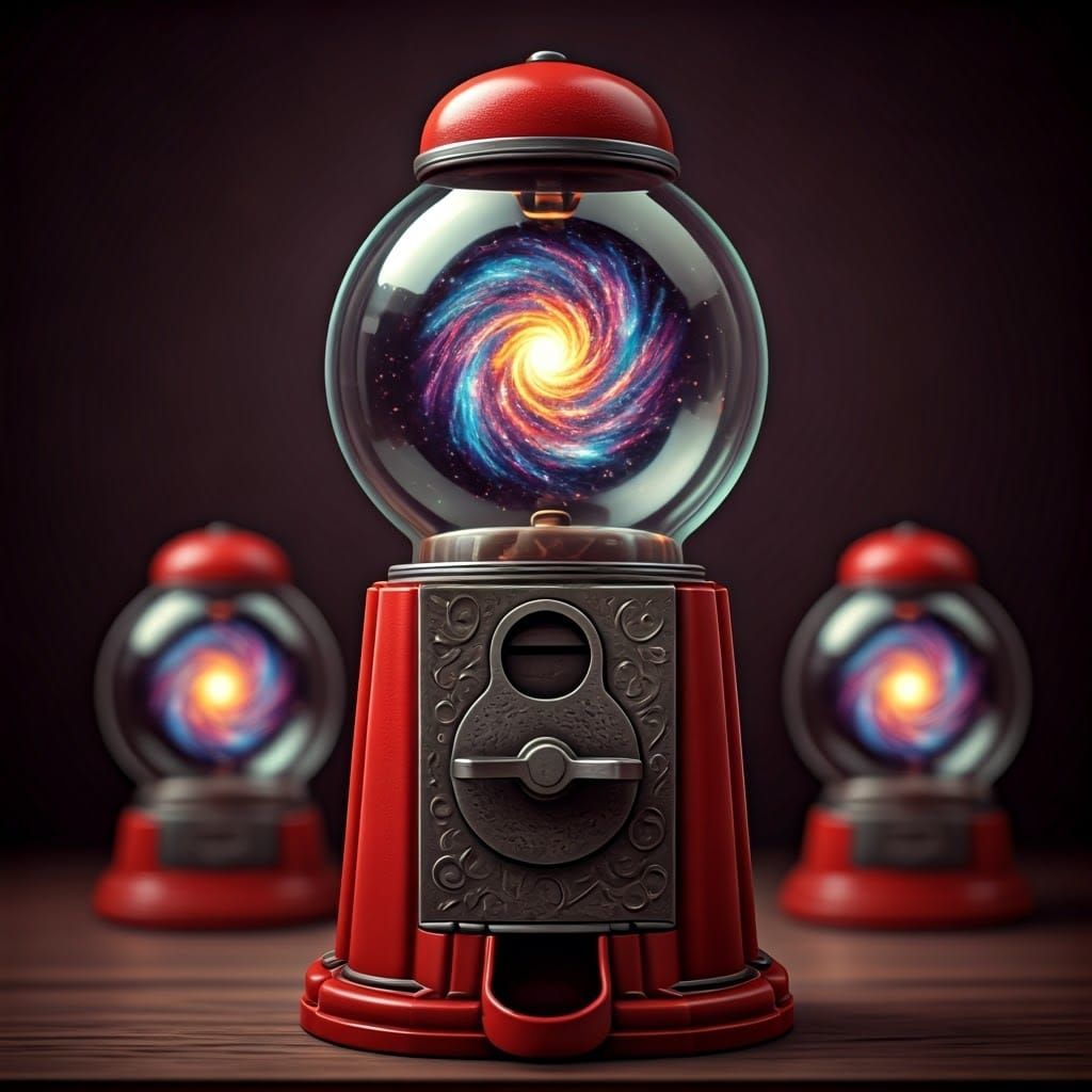 Nebula Orbs in a Vintage Gumball Machine