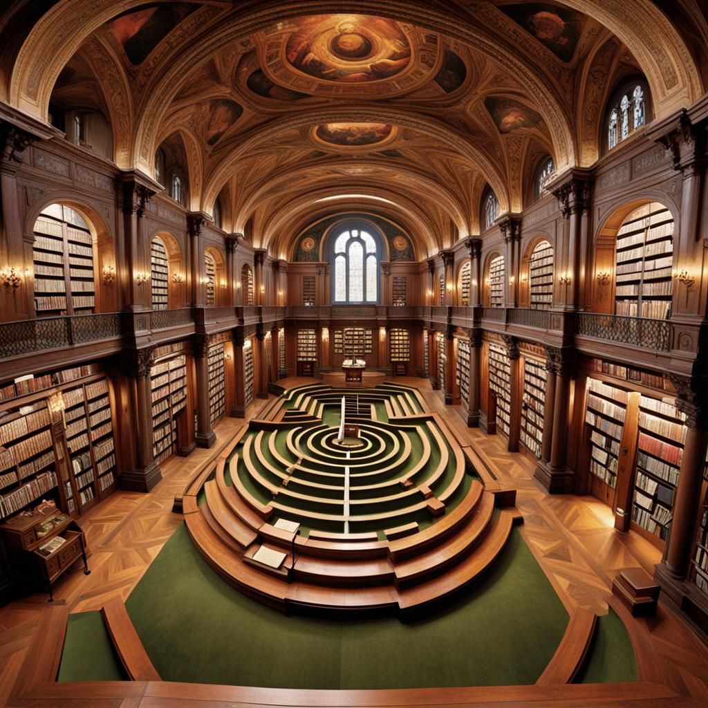 Labyrinth Library Inspired by Umberto Eco's Novel
