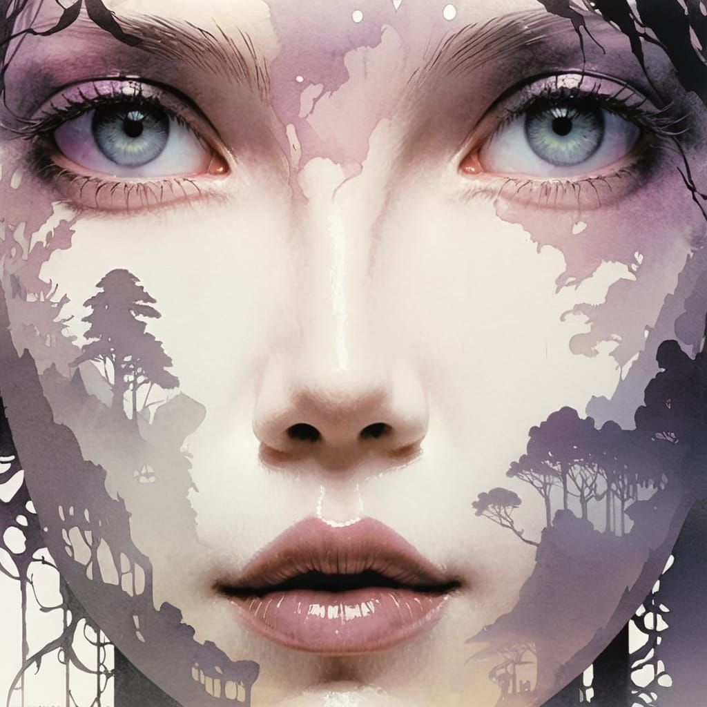 Mysterious Silhouette Emerging from Fog