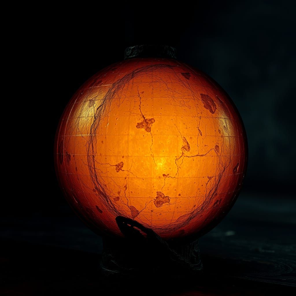 Ethereal Orb of Ancient Power in Dramatic, Golden Brown