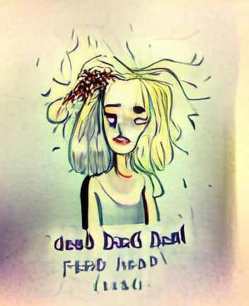 Girl with Dark Hair and Sorrowful Expression