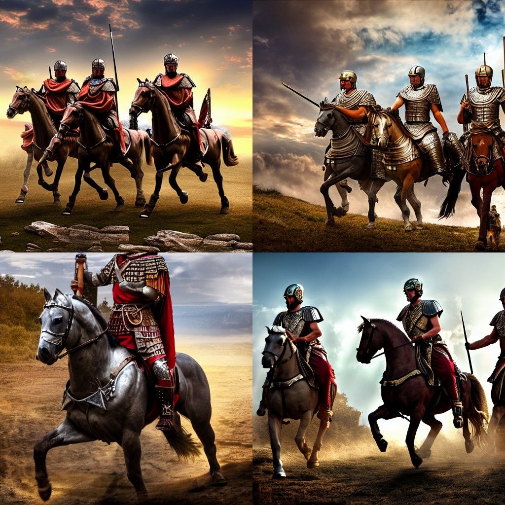 Roman Soldiers Crossing the Rubicon in HDR