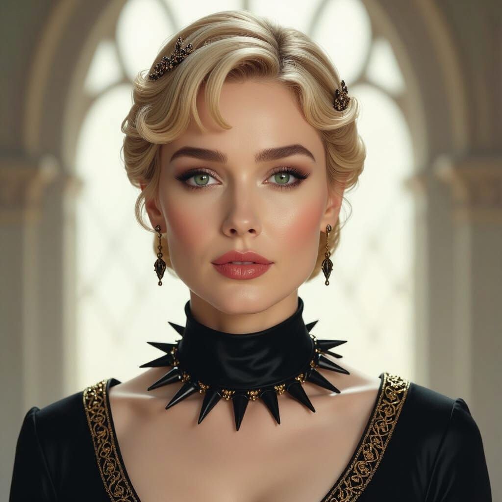 Cersei Lannister in Black and Gold with Spiked Collar