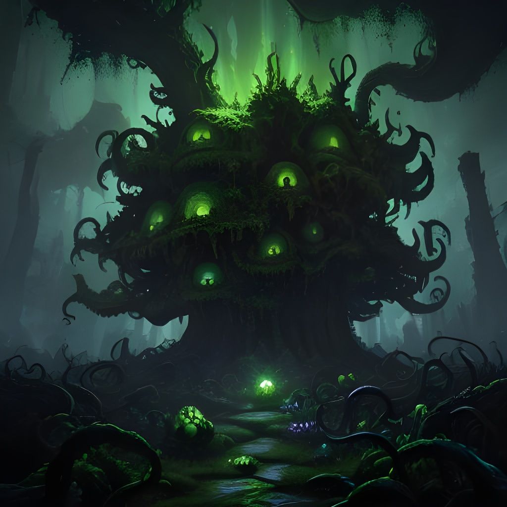 Grotesque Fungus Monster in Dark Art Style