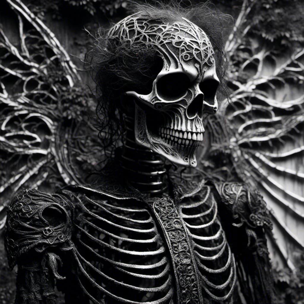 Raven Skeleton Photogram in Man Ray Style